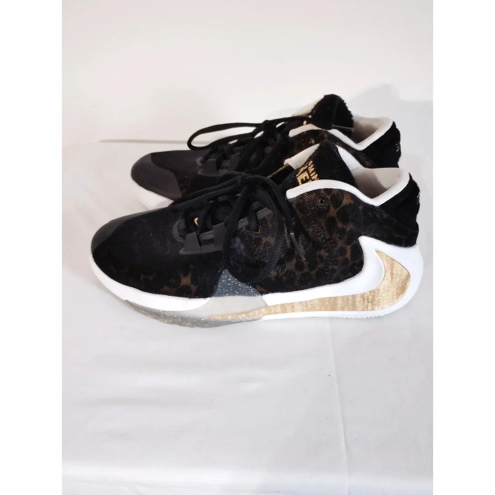 Nike Zoom Freak 1 Coming to America Youth 6Y BQ5633‑900 Black Gold Leopard Shoes